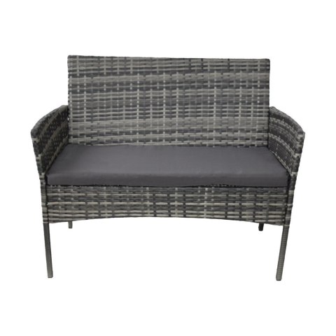Zestaw Mebli Ogrodowych z technorattanu rattan Stolik + Kanapa Szara LACESTONE Zestaw Mebli Ogrodowych z technorattanu rattan Stolik + Kanapa Szara LACESTONE