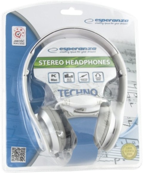 EH145W Słuchawki Audio Techno białe Esperanza Esperanza EH145W Słuchawki Audio Techno białe Esperanza Esperanza