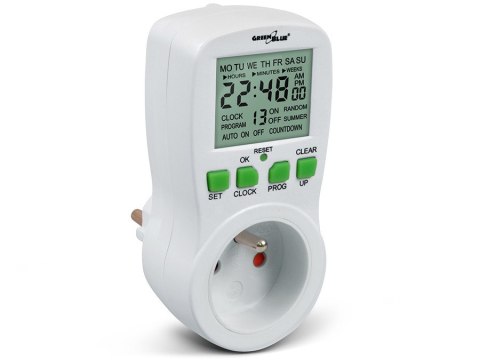 Włącznik czasowy - timer cyfrowy GreenBlue, 16 programów, max 240 programów, GB107 GreenBlue