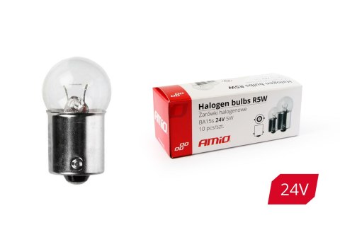 01003 Żarówki halogenowe R5W BA15s 24V 10 sztuk Amio