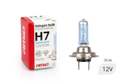 01157 Żarówka halogenowa H7 12V 55W filtr UV (E4) Super White Amio