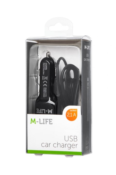 Ładowarka samochodowa M-Life do Apple iPhone, iPad + USB 2100 mA M-LIFE Ładowarka samochodowa M-Life do Apple iPhone, iPad + USB 2100 mA M-LIFE
