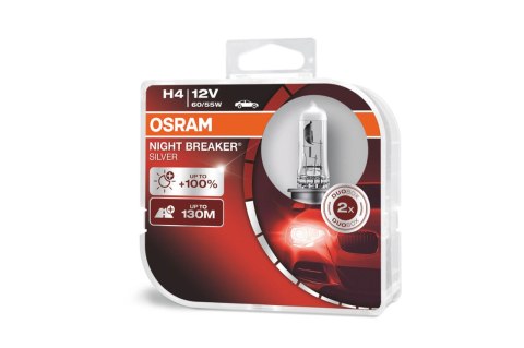 O-64193NBS-HCB Halogen Bulb Osram H4 12V Night Breaker Silver +100% / 2 sztuki Osram