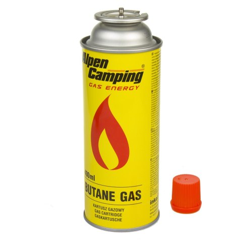 Kartusz gazowy 400ml Alpen Camping. certyfikat: Pi 0875, zgodny z normą EN417, izobutan, zakres działania -10°c do+ 40°c, IK004 INKO-TIME Kartusz gazowy 400ml Alpen Camping. certyfikat: Pi 0875, zgodny z normą EN417, izobutan, zakres działania -10°c do+ 40°c, IK004 INKO-TIME