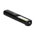 Latarka warsztatowa LED 3W 200lm + 3W 150lm, 1200mah, 3 tryby: 100%, 50%, dioda frontowa, magnes, zawiesie Orno