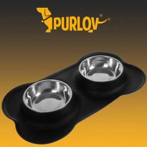 Miska podwójna- 450ml Purlov 21632 PURLOV Miska podwójna- 450ml Purlov 21632 PURLOV