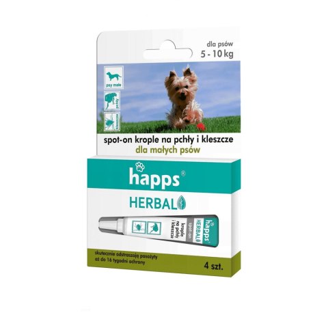 Krople na pchły i kleszcze dla małych psów Happs Herbal Bros