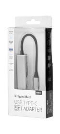 Adapter (HUB) USB typu C na HDMI/USB3.0/SD/MicroSD/C port Kruger&Matz