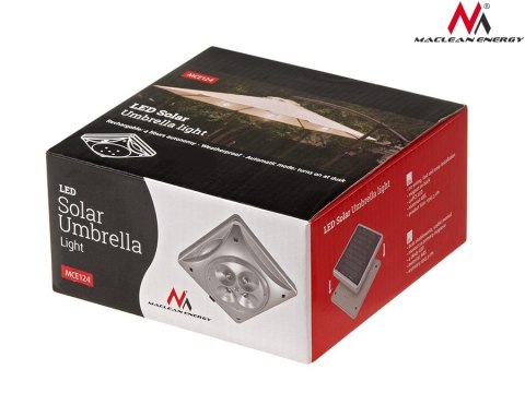 Lampa 4LED Maclean, Solarna, Oświetlenie parasola, MCE124 Maclean Lampa 4LED Maclean, Solarna, Oświetlenie parasola, MCE124 Maclean