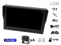 Monitor samochodowy lcd 9cali ahd 4pin z funkcją rejestratora 12v 24v oraz 4 kamery ahd NVOX