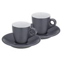 Filiżanki do espresso ze spodkami, 2 szt., ceramika, 0,05 l, śred. 12 x 6,5 cm, szare Kela