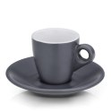 Filiżanki do espresso ze spodkami, 2 szt., ceramika, 0,05 l, śred. 12 x 6,5 cm, szare Kela