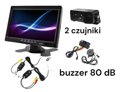 Nvox hm 716 hd monitor zagłówkowy lub wolnostojący lcd 7cali z kamerą cofania oraz moduł bezprzewodowy NVOX