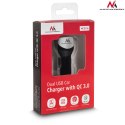 Ładowarka samochodowa max4,8A 2xUSB Maclean Energy MCE157 Qualcomm Quick Charge QC 3.0 plus kabel 1.5m Silver Maclean