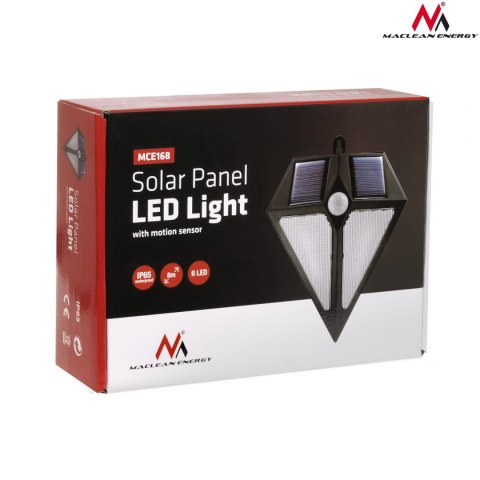 Lampa LED Maclean, Solarna, Ścienna, Z czujnikiem ruchu, 6 LED, 2x solar, MCE168 Maclean Lampa LED Maclean, Solarna, Ścienna, Z czujnikiem ruchu, 6 LED, 2x solar, MCE168 Maclean