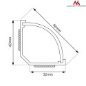 Listwa maskująca Maclean, Kanał kablowy, Z taśmą , Biała, 1.5m 56*32mm, MCTV-576 Maclean