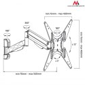 Uchwyt do TV Maclean, do telewizora lub monitora, gazowa sprężyna, 2 ramiona, regulacja wysokości 25cm, 32"-55", 22kg, Czarny, M Maclean