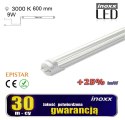 Świetlówka led 60cm 9w t8 3000k g13 ciepła przezroczysta jednostronna NVOX