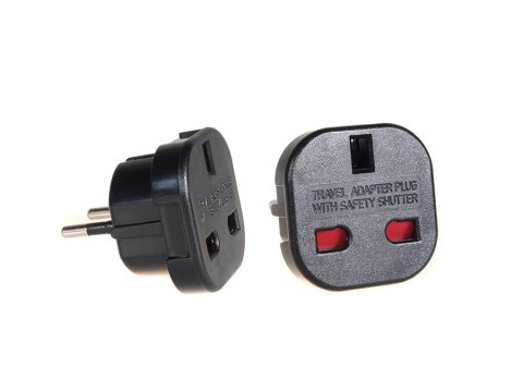 MCE72 Adapter gniazdo UK na wtyk EU czarny Maclean