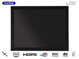 Monitor open frame led 10cali vga hdmi usb bnc av 12v 230v NVOX