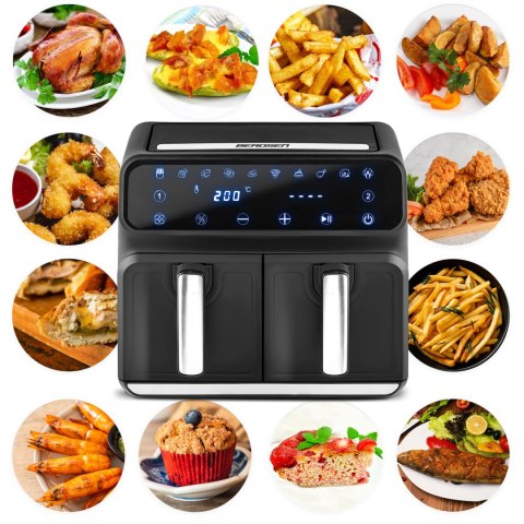 Frytkownica beztłuszczowa Air fryer BD-653 czarno-srebrna Berdsen Frytkownica beztłuszczowa Air fryer BD-653 czarno-srebrna Berdsen