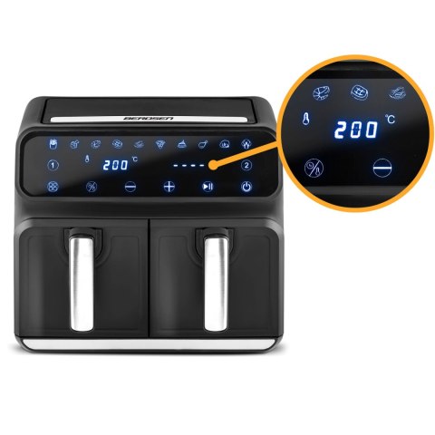 Frytkownica beztłuszczowa Air fryer BD-653 czarno-srebrna Berdsen Frytkownica beztłuszczowa Air fryer BD-653 czarno-srebrna Berdsen
