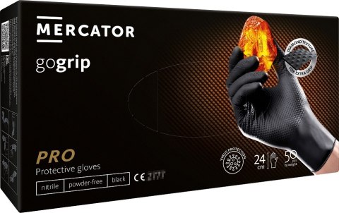 Rękawice nitrylowe mercator gogrip black 50 sztuk rozmiar xl MERCATOR