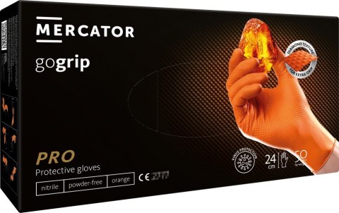 Rękawice nitrylowe mercator gogrip orange 50 sztuk rozmiar l MERCATOR