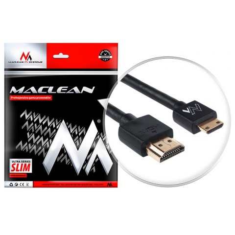 Przewód Maclean, HDMI-miniHDMI, ULTRA SLIM, v1.4, A-C, 2m, MCTV-712 Maclean