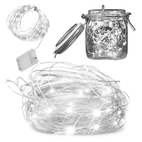 Lampki LED druciki dekoracyjne 5m 50LED zimny biały Lampki LED druciki dekoracyjne 5m 50LED zimny biały