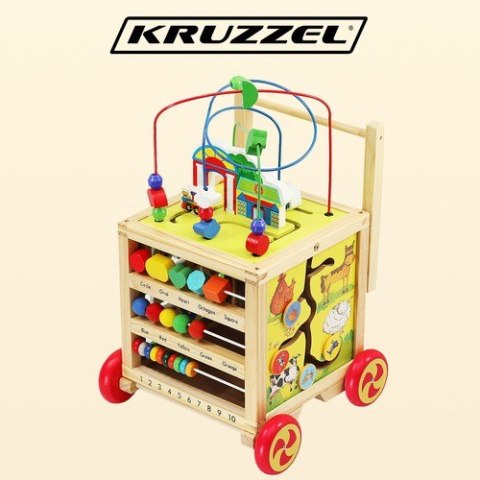 Pchacz drewniany- Kostka edukacyjna 22606 KRUZZEL Pchacz drewniany- Kostka edukacyjna 22606 KRUZZEL