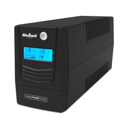 Zasilacz awaryjny komputerowy UPS REBEL model Nanopower Plus 650 ( offline, 650VA / 360W , 230 V , 50Hz , LCD , USB , RJ45 ) Rebel