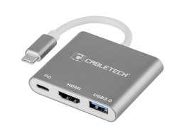 Złącze adapter Cabletech wtyk Typu C - gniazda USB 3.0 HDMI 2.0 Typu C Cabletech