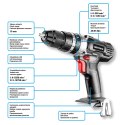 Wiertarko-wkrętarka akumulatorowa z udarem Energy+ 18V, Li-Ion, uchwyt 13 mm, bez akumulatora GRAPHITE