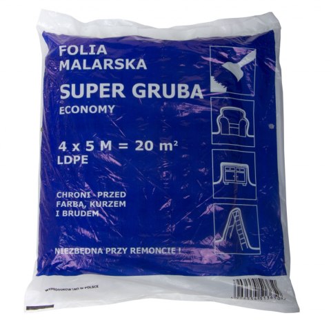 Folia budowlana ldpe 4*5m, extra mocna (grubość: ok.45 mikro-m) POLSKA