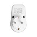 Adapter 1x2P+Z (Schuko) z włącznikiem, biały Orno