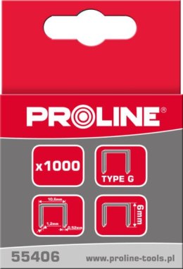 55410 Zszywki hartowane typ G prostokątne, L=10mm, Proline Proline