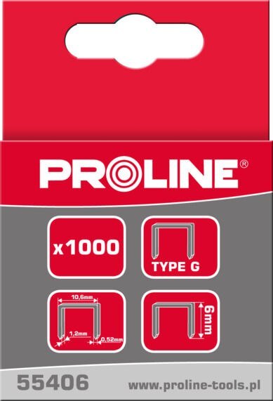 55410 Zszywki hartowane typ G prostokątne, L=10mm, Proline Proline