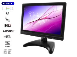 Monitor LED HD 10cali HDMI VGA USB AV BNC 12V 230V... (NVOX PC1018 HD) NVOX