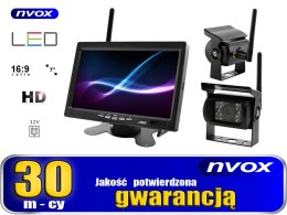 Zestaw monitor samochodowy lcd 7cali 12v 24v oraz 2 kamery bezprzewodowe NVOX