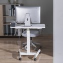 Mobilna stacja robocza z regulacją wysokości i podwójną platformą Ergo Office, do pracy w pozycji stojącej, biała max. 8kg, max Ergo Office