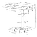 Mobilna stacja robocza z regulacją wysokości i podwójną platformą Ergo Office, do pracy w pozycji stojącej, biała max. 8kg, max Ergo Office