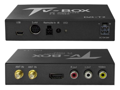 Samochodowy tuner telewizji cyfrowej dvbt/t2 hevc/h.265 usb hdmi av NVOX