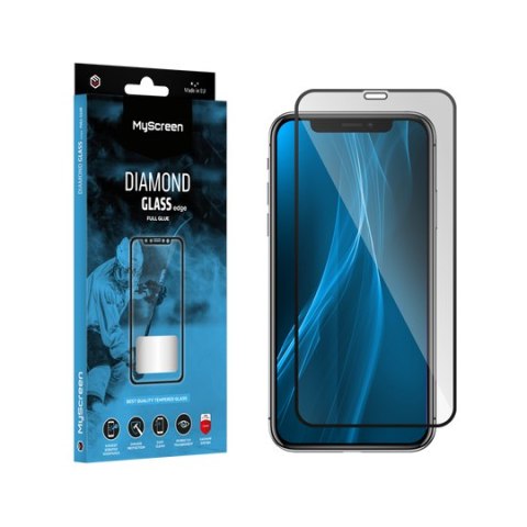 Szkło ochronne MyScreen DIAMOND GLASS LITE edge FULL GLUE czarne Apple iPhone X/Xs/11 Pro LP