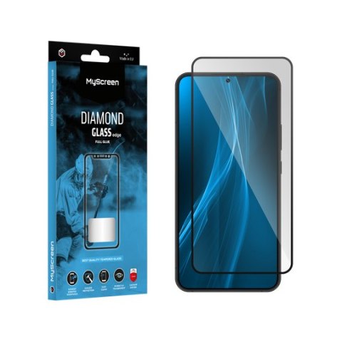 Szkło ochronne MyScreen DIAMOND GLASS LITE edge FULL GLUE czarne Samsung Galaxy S22/S23 MYSCREEN