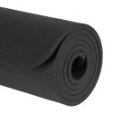 Mata gimnastyczna do ćwiczeń joga, pilates, fitness, 183x61cm, grubość 1cm, materiał NBR, czarna, REBEL ACTIVE Rebel