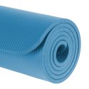 Mata gimnastyczna do ćwiczeń joga, pilates, fitness, 183x61cm, grubość 1cm, materiał NBR, niebieska, REBEL ACTIVE Rebel