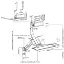 Uchwyt ścienny do monitora i klawiatury Maclean, ze sprężyną gazową i uchwytem na komputer CPU, 17"-32", 9 kg, MC-838 Maclean