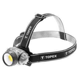 Latarka czołowa 3W LED COB, 3xAAA TOPEX