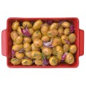 Naczynie żaroodporne, ceramika, 3,0 l, 35 x 21 x 7,5 cm, czerwone Spring